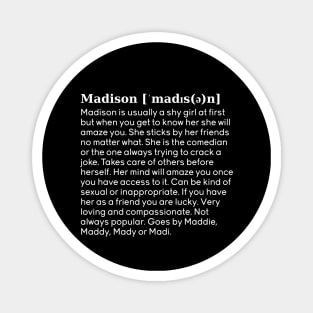 madison name definition (black) Magnet